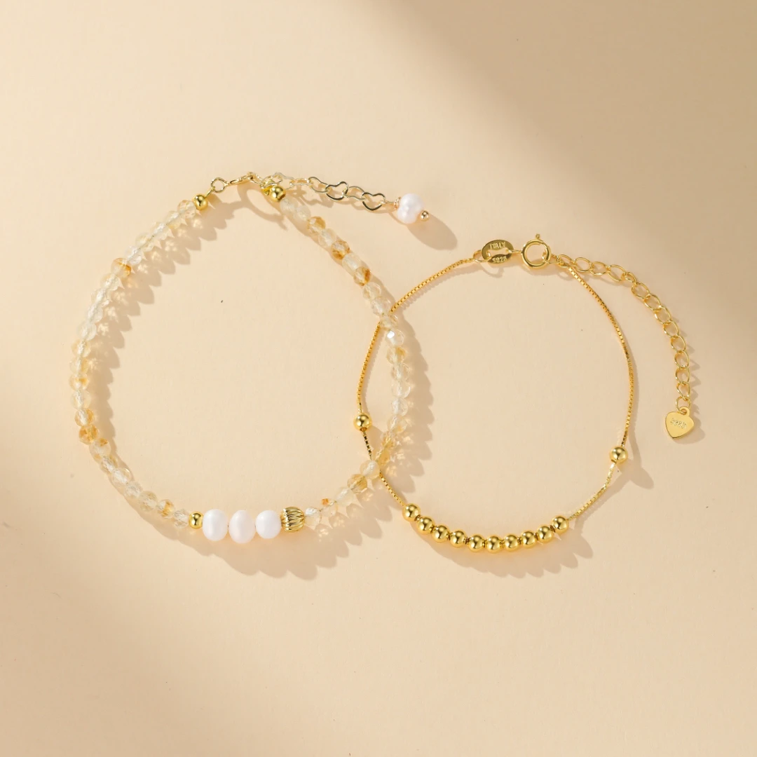 Bracelet Citrine Et Perle – Douceur Dorée 5 Bracelet Citrine Et Perle – Douceur Dorée – Image 3