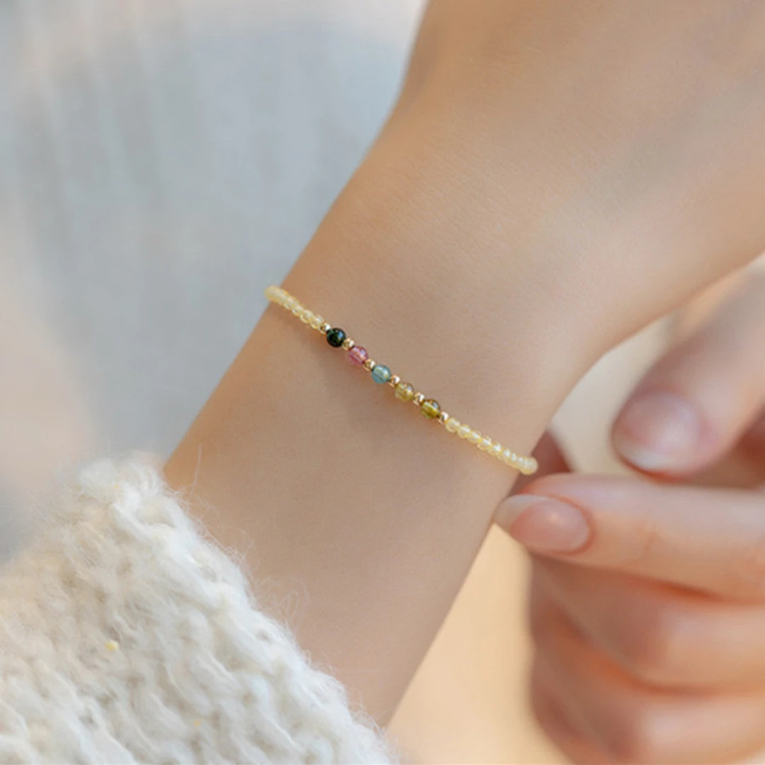 Bracelet Citrine Et Tourmaline – Abondance Arc-en-Ciel 4 Bracelet Citrine Et Tourmaline – Abondance Arc-en-Ciel – Image 2