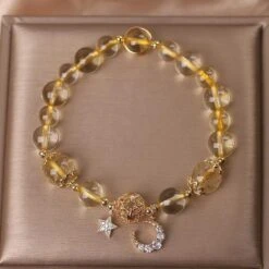 Bracelet Citrine Lune Et Étoile – Rêveur -Moment Ici bracelet citrine lune et etoile reveur 6