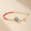 Bracelet Cordon Rouge Et Jade – Énergie Ancestrale, Argent Plaqué Or -Moment Ici bracelet cordon rouge et jade energie ancestrale argent plaque or 5