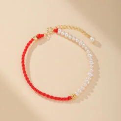 Bracelet Cordon Rouge Et Perles – Harmonie D’Abondance, Argent 925 -Moment Ici bracelet cordon rouge et perles harmonie d abondance argent 925 6