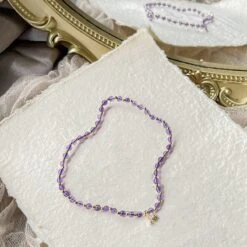 Bracelet De Cheville Améthyste – Fleur Délicate 11 Bracelet De Cheville Améthyste – Fleur Délicate -Moment Ici bracelet de cheville amethyste fleur delicate