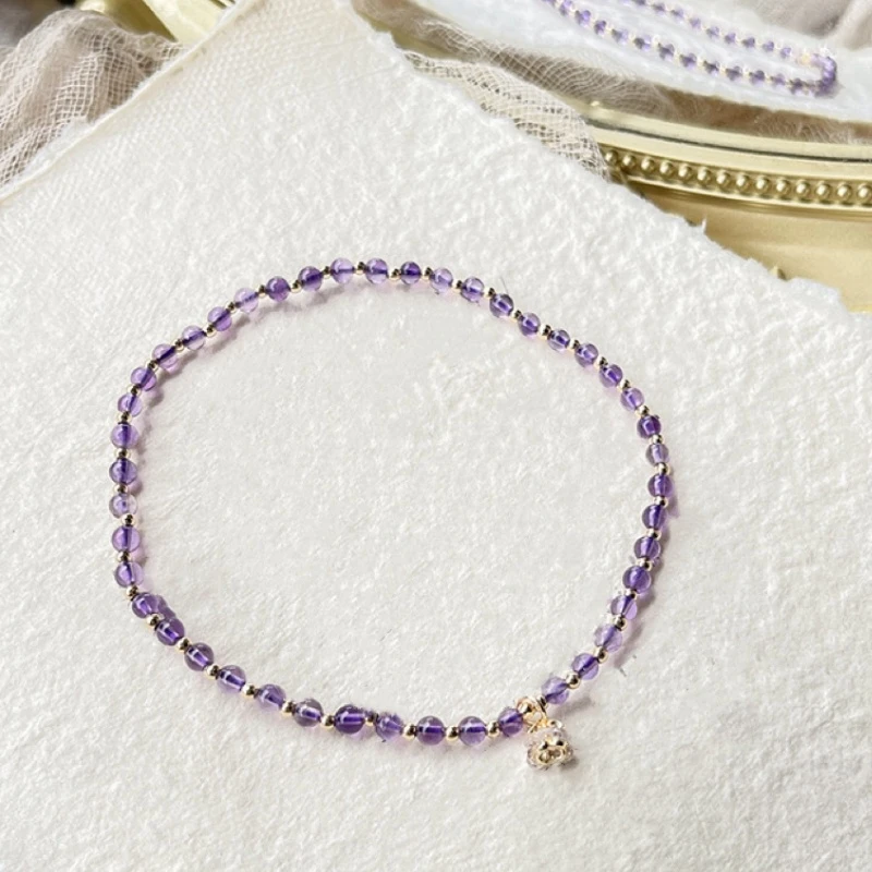 Bracelet De Cheville Améthyste – Fleur Délicate 6 Bracelet De Cheville Améthyste – Fleur Délicate – Image 4