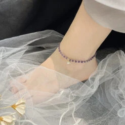 Bracelet De Cheville Améthyste – Fleur Délicate 14 Bracelet De Cheville Améthyste – Fleur Délicate -Moment Ici bracelet de cheville amethyste fleur delicate 6