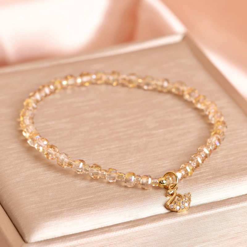 Bracelet De Cheville Citrine – Cygne Brillant 6 Bracelet De Cheville Citrine – Cygne Brillant – Image 4