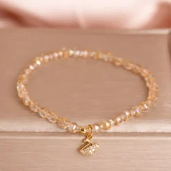 Bracelet De Cheville Citrine – Cygne Brillant