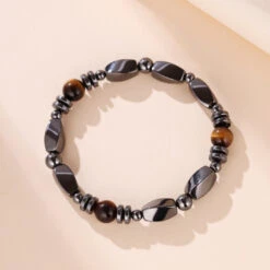 Bracelet Homme Hématite Et Œil De Tigre – Force Sauvage