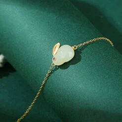 Bracelet Lapin En Jade – Sagesse, Argent Plaqué Or 11 Bracelet Lapin En Jade – Sagesse, Argent Plaqué Or -Moment Ici bracelet lapin en jade sagesse argent plaque or 3