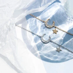 Bracelet Lune Et Étoile ‘Rêveuse’ En Argent -Moment Ici bracelet lune et etoile reveuse en argent 7