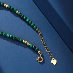 Bracelet Malachite – Charme Vintage, Argent Plaqué Or -Moment Ici bracelet malachite charme vintage argent plaque or 5