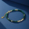 Bracelet Malachite – Charme Vintage, Argent Plaqué Or -Moment Ici bracelet malachite charme vintage argent plaque or 7