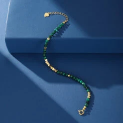 Bracelet Malachite – Charme Vintage, Argent Plaqué Or -Moment Ici bracelet malachite charme vintage argent plaque or 8