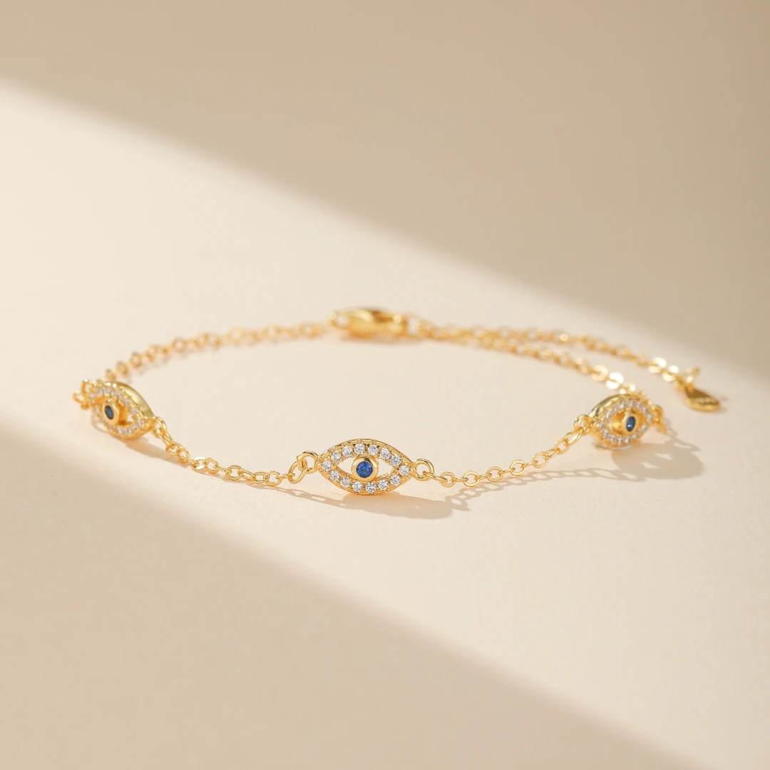 Bracelet Mauvais Œil – Bouclier D’Énergie, Argent Plaqué Or 6 Bracelet Mauvais Œil – Bouclier D’Énergie, Argent Plaqué Or – Image 4