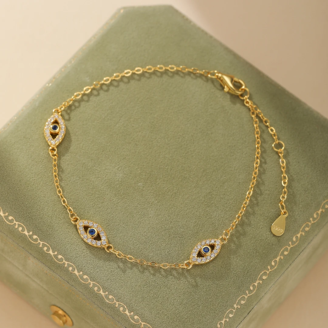 Bracelet Mauvais Œil – Bouclier D’Énergie, Argent Plaqué Or 9 Bracelet Mauvais Œil – Bouclier D’Énergie, Argent Plaqué Or – Image 7