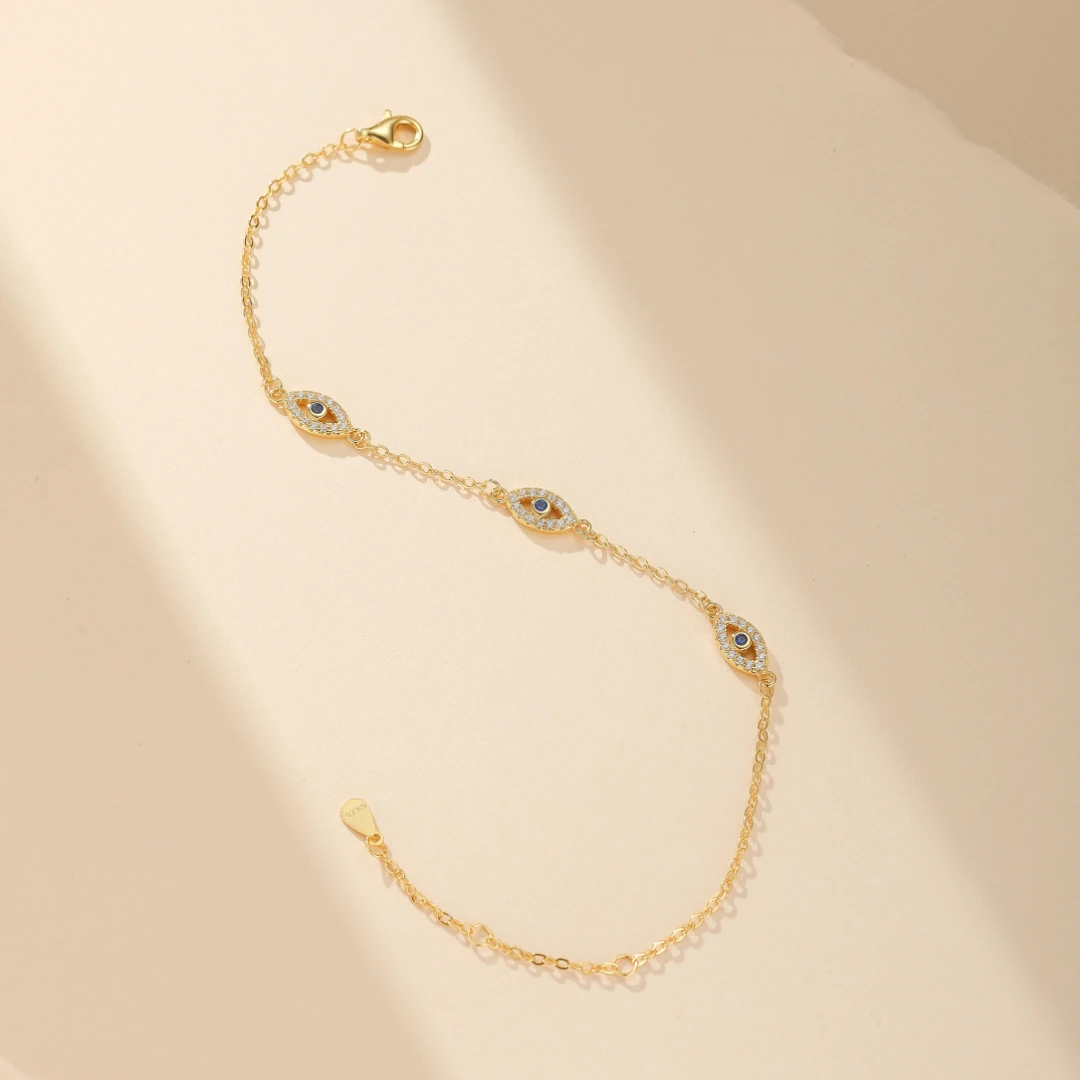 Bracelet Mauvais Œil – Bouclier D’Énergie, Argent Plaqué Or 7 Bracelet Mauvais Œil – Bouclier D’Énergie, Argent Plaqué Or – Image 5