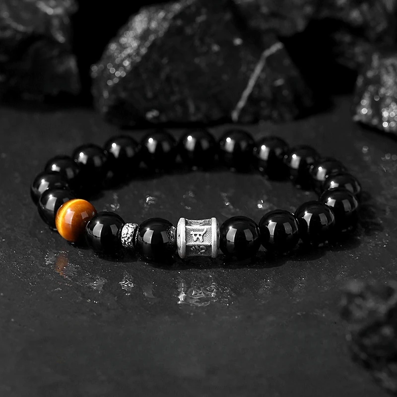 Bracelet Obsidienne Et Œil De Tigre – Mystique Harmonie, Argent 7 Bracelet Obsidienne Et Œil De Tigre – Mystique Harmonie, Argent – Image 5