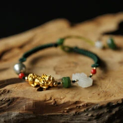 Bracelet Pi Xiu En Jade Et Perle De Tahiti – Fortune, Or