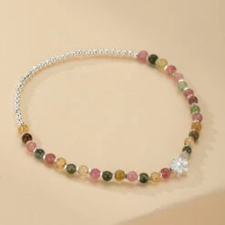Bracelet Tourmaline – Cerise De Printemps, Argent 925 -Moment Ici bracelet tourmaline cerise de printemps argent 925