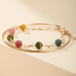 Bracelet Tourmaline – Harmonie Cosmique, Plaqué Or 14k -Moment Ici bracelet tourmaline harmonie cosmique plaque or 14k 4