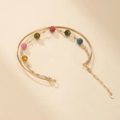 Bracelet Tourmaline – Harmonie Cosmique, Plaqué Or 14k -Moment Ici bracelet tourmaline harmonie cosmique plaque or 14k 6