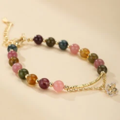 Bracelet Tourmaline – Rose Éternelle -Moment Ici bracelet tourmaline rose eternelle 4