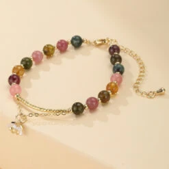 Bracelet Tourmaline – Rose Éternelle -Moment Ici bracelet tourmaline rose eternelle 5