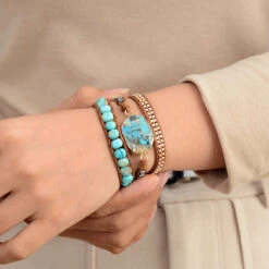 Bracelet Wrap En Turquoise – Toucher De Guérisseur -Moment Ici bracelet wrap en turquoise toucher de guerisseur 2