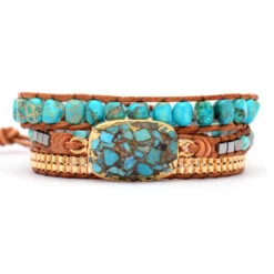 Bracelet Wrap En Turquoise – Toucher De Guérisseur -Moment Ici bracelet wrap en turquoise toucher de guerisseur 3