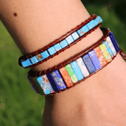 Bracelet Wrap ‘Harmonie’ En Pierres De 7 Chakras -Moment Ici bracelet wrap harmonie en pierres de 7 chakras 6