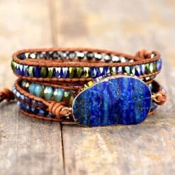 Bracelet Wrap Lapis Lazuli – Énergie Céleste -Moment Ici bracelet wrap lapis lazuli energie celeste 4