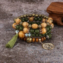 Bracelet Arbre De Vie ‘Abondance’ En Bois -Moment Ici c14d5f38 17d7 478f b376 cff704fcd151