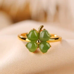 Bague Trèfle En Jade – Promesse De Bonheur, Argent Plaqué Or 14 Bague Trèfle En Jade – Promesse De Bonheur, Argent Plaqué Or -Moment Ici c3e20572958b1621b87fb685e758c18e