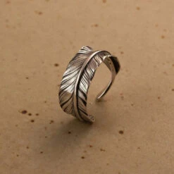 Bague Homme – Plume Élégance, Argent -Moment Ici c65b3cd88bbbbd3e909f4d76fc0a86c6