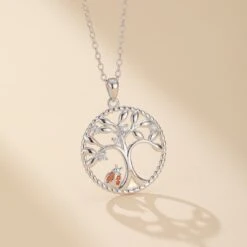 Collier Arbre De Vie – Coccinelle Porte-Bonheur, Argent 925