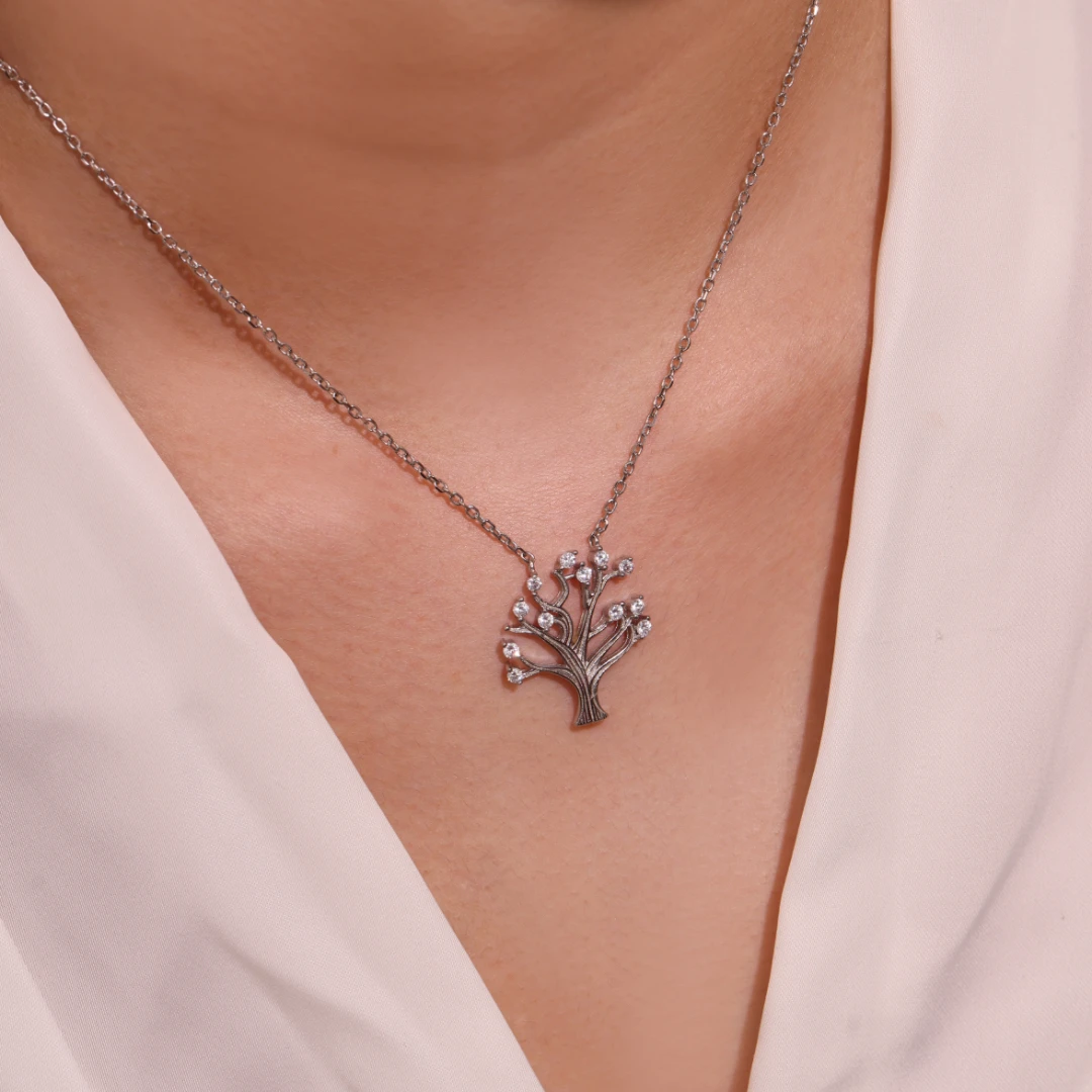 Collier Arbre De Vie – Éveil Lumineux, Argent 925 4 Collier Arbre De Vie – Éveil Lumineux, Argent 925 – Image 2