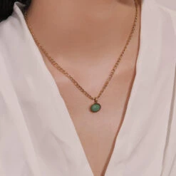 Collier Aventurine – Classe Naturelle -Moment Ici collier aventurine classe naturelle