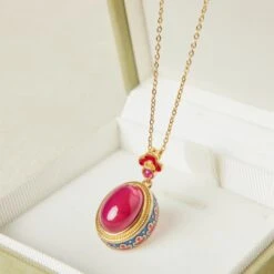 Collier Cornaline – Abondance, Argent Plaqué Or