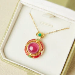 Collier Cornaline – Énergie Florale, Argent Plaqué Or -Moment Ici collier cornaline energie florale argent plaque or 6