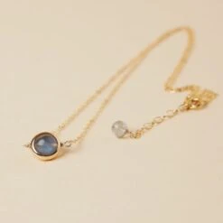 Collier Labradorite – Mystère, Argent Plaqué Or