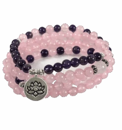 Collier Mâlâ 108 Perles « Rosita » En Améthyste -Moment Ici collier mala 108 perles rosita en amethyste