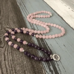 Collier Mâlâ 108 Perles « Rosita » En Améthyste -Moment Ici collier mala 108 perles rosita en amethyste 3