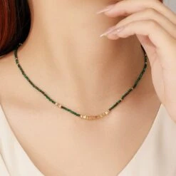 Collier Malachite – Charme Vintage, Argent Plaqué Or 12 Collier Malachite – Charme Vintage, Argent Plaqué Or -Moment Ici collier malachite charme vintage argent plaque or 2