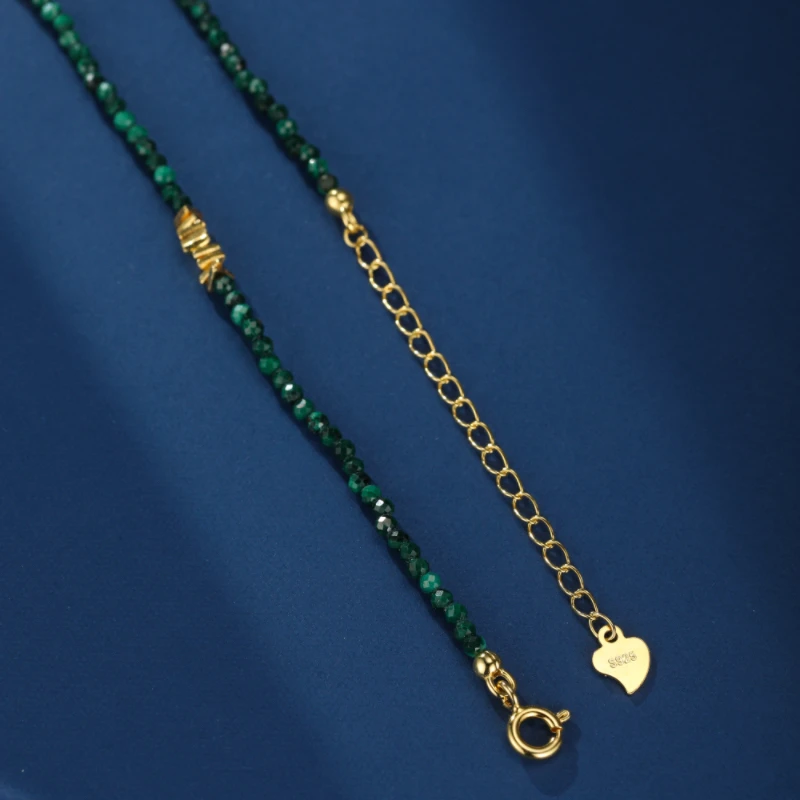Collier Malachite – Charme Vintage, Argent Plaqué Or 8 Collier Malachite – Charme Vintage, Argent Plaqué Or – Image 6