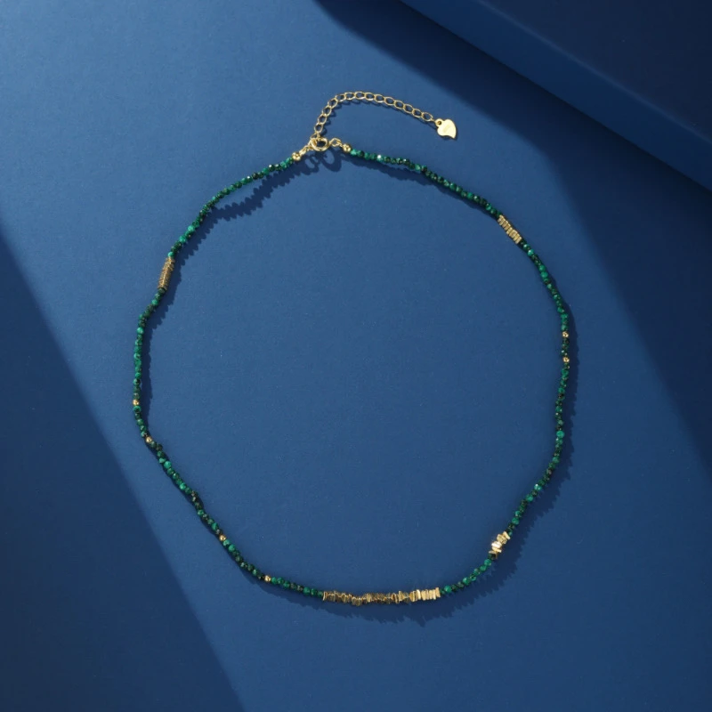 Collier Malachite – Charme Vintage, Argent Plaqué Or 5 Collier Malachite – Charme Vintage, Argent Plaqué Or – Image 3