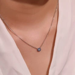 Collier Mauvais Œil – Gardien Bleu, Argent 925 -Moment Ici collier mauvais oeil gardien bleu argent 925