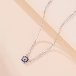Collier Mauvais Œil – Gardien Bleu, Argent 925 -Moment Ici collier mauvais oeil gardien bleu argent 925 4