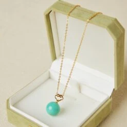 Collier Turquoise – Découpe Exquise, Argent Plaqué Or -Moment Ici collier turquoise decoupe exquise argent plaque or 10