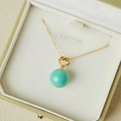 Collier Turquoise – Découpe Exquise, Argent Plaqué Or -Moment Ici collier turquoise decoupe exquise argent plaque or 6