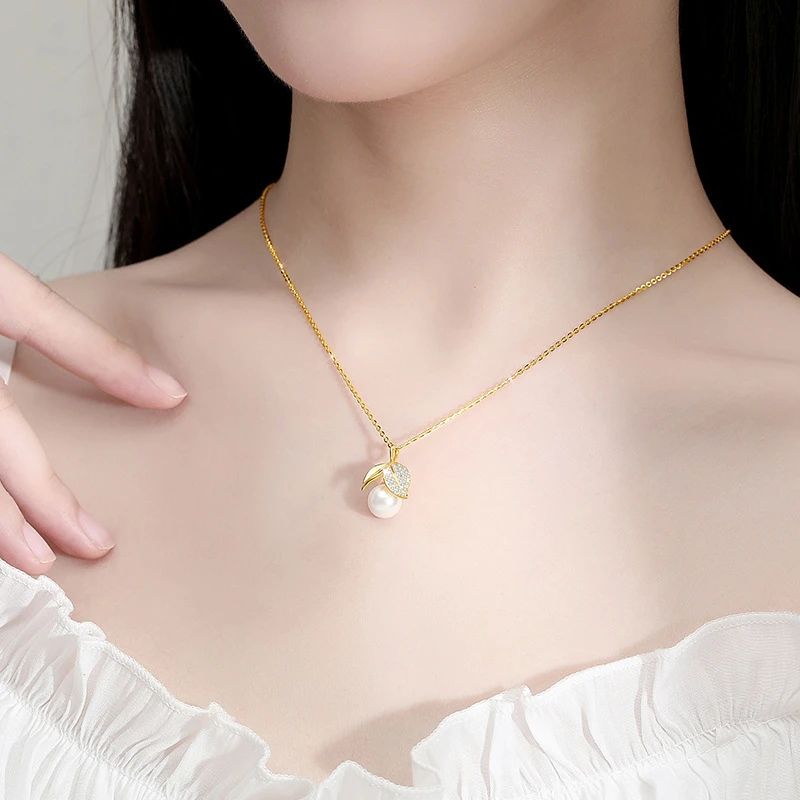 Collier Jade Ou Perle – Récolte, Argent Plaqué Or 5 Collier Jade Ou Perle – Récolte, Argent Plaqué Or – Image 3