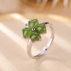 Bague Trèfle En Jade – Promesse De Bonheur, Argent Plaqué Or 17 Bague Trèfle En Jade – Promesse De Bonheur, Argent Plaqué Or -Moment Ici f18a8d385fce187aaa60103bc5b4d232